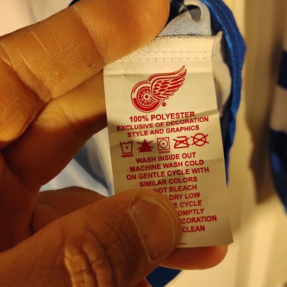 Detroit Red Wings jersey mens L LArge white blue Cotapaxi HOckey NHL - Picture 8 of 10